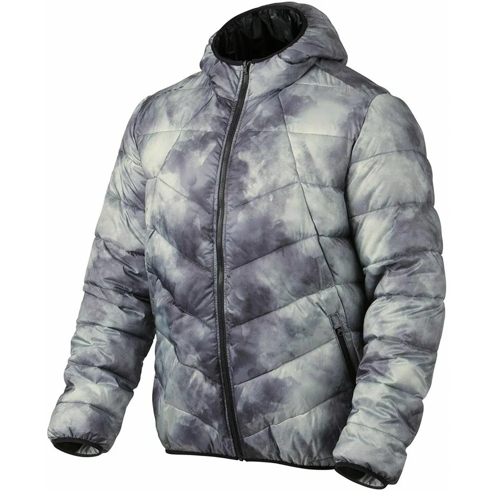 Oakley Men's Generate Reversible HydroFree Hooded Puffer Jacket - Stone Gray - Picture 2 of 4